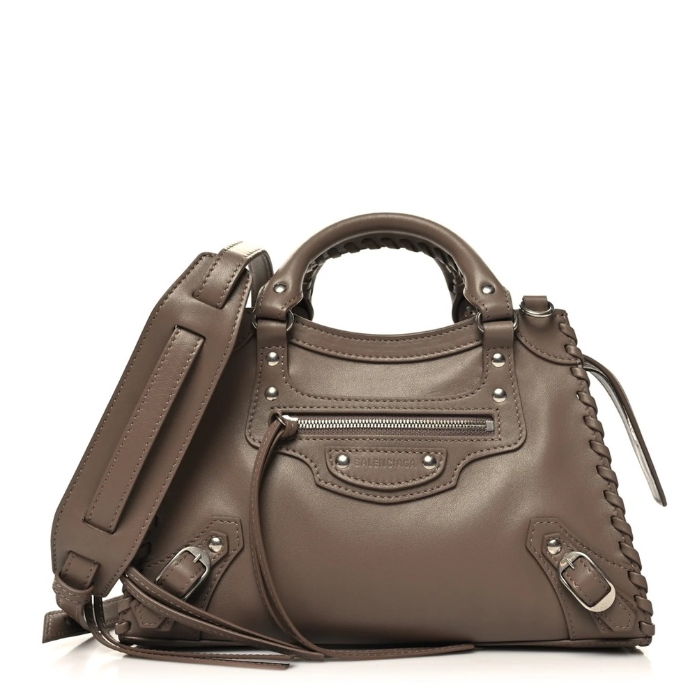 Balenciaga Smooth Calfskin Silver Hardware XS Neo Classic City Dark Mink Grey